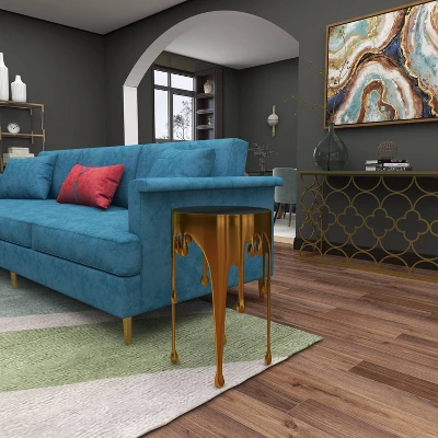 Contemporary Aluminum Melting Accent Table - Olivia & May - Image 7