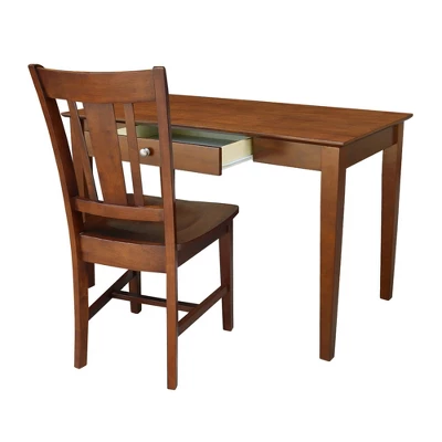 Basic Size Desk With Drawer And Chair Brown - International Concepts - Image 7