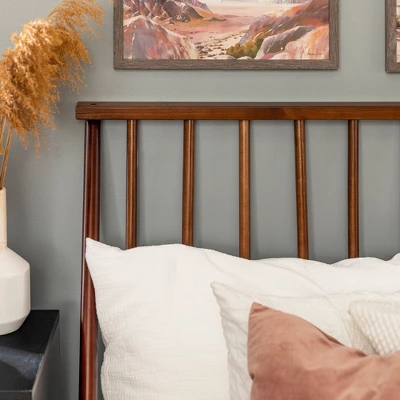 Boho Solid Wood Spindle Platform Bed - Saracina Home - Image 9