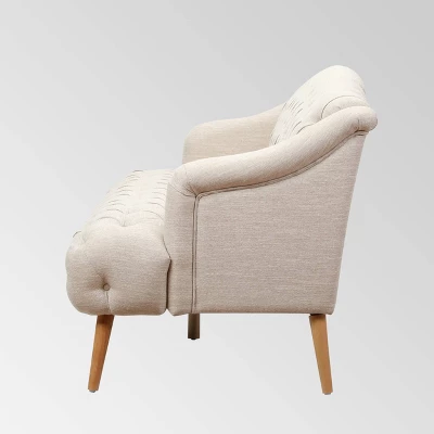 Adelia Contemporary Tufted Sofa Beige - Christopher Knight Home - Image 4