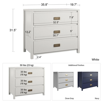 Monarch Hill Haven 3 Drawer Kids Dresser - Image 6