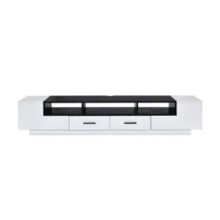 Armor TV Stand For TVs Up To 70" White/Black - Acme Furniture