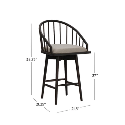 Braddock Spindle Back Memory Return Swivel Counter Height Barstool Rubbed Black - Hillsdale Furniture - Image 11