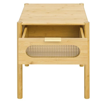 Aash 1-Drawer Environmentally Friendly Pale Yellow Finish Accent Nightstand With Storage-Maison Boucle - Image 3