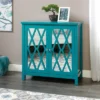 Harbor View 2 Door Geometric Accent Storage Cabinet - Caribbean Blue - Sauder