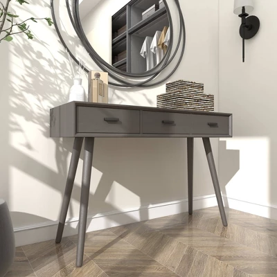 Modern 3 Drawer Wood Console Table Black - Olivia & May - Image 10