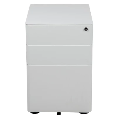 Flash Furniture Modern 3-Drawer Mobile Locking Filing Cabinet With Anti-Tilt Mechanism And Hanging Drawer For Legal & Letter Files - Image 2