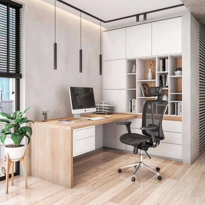 High Back Executive Mesh Office Chair Chrome/Black - Techni Mobili - Image 4