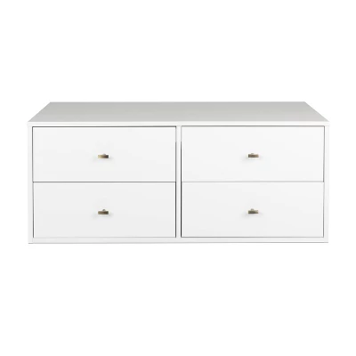 Floating 4 Drawers Dresser White - Prepac - Image 2