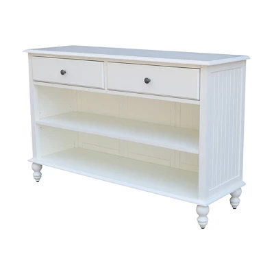 Cottage Collection Hand Rubbed Console Table With Storage Beach White - International Concepts