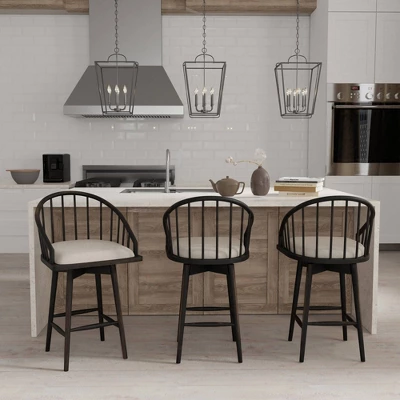 Braddock Spindle Back Memory Return Swivel Counter Height Barstool Rubbed Black - Hillsdale Furniture - Image 10