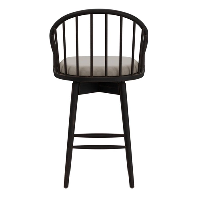 Braddock Spindle Back Memory Return Swivel Counter Height Barstool Rubbed Black - Hillsdale Furniture - Image 4