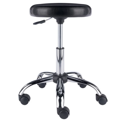 Clark Adjustable Height Swivel Bar Stool With Cushion Black - Winsome - Image 2
