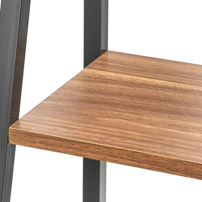 3pc Denton Ladder Desk And Shelf Walnut/Black - Buylateral - Image 6