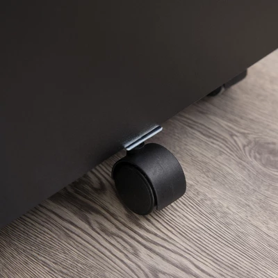 HOMCOM 3 Drawer Storage Cabinet, Mobile Desk Cabinet Under Desk With Wheels, Printer Stand For Home Office, Black - Image 5