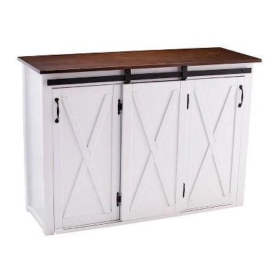 Lashire Barn Door Kitchen Island White - Aiden Lane - Image 2