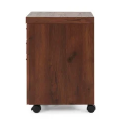 Monarch Specialties 25 Inch Tall Spacious 3 Drawer Home Office Rolling Filing Cabinet, Dark Cherry Brown Wood Look Finish