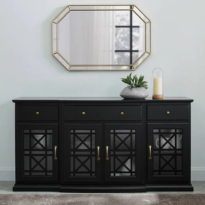 Selma Transitional 3 Tiered Ornate Fretwork Door Sideboard - Saracina Home - Image 3