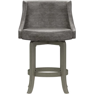 Napa Valley Wood Swivel Counter Height Barstool Aged Gray/Charcoal - Hillsdale Furniture - Image 2