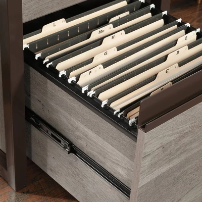 72.047" Manhattan Gate Narrow 2 Shelf Storage Tower Bookcase Mystic Oak - Sauder - Image 3