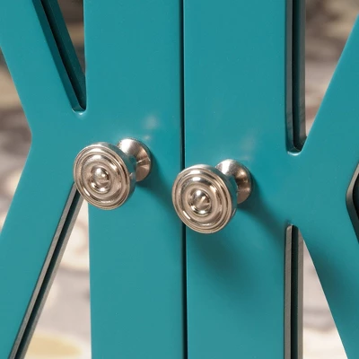 Harbor View 2 Door Geometric Accent Storage Cabinet - Caribbean Blue - Sauder - Image 5