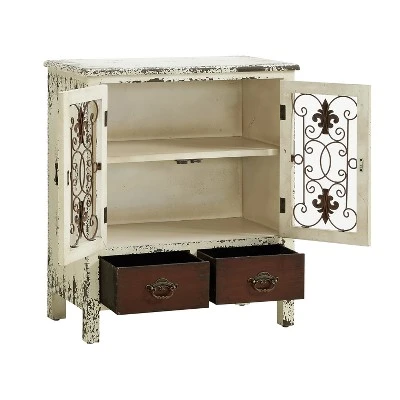 Garrick 2Drawer Console Table Distressed OffWhite - Powell Company - Image 6