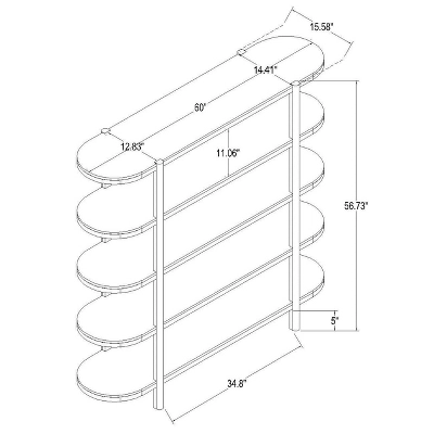 57" Portola Hills 5 Shelf Horizontal Bookcase - Threshold™ Designed With Studio McGee - Image 6