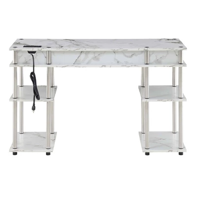 Designs2Go No Tools Student Desk With Charging Station And Shelves - Breighton Home - Image 3