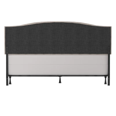 King/California King Provence Upholstered Arch Adjustable Tufted Headboard With Frame Linen Fabric - Hillsdale Furniture - Image 4