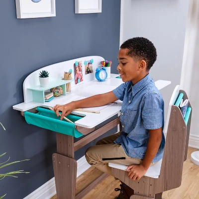 KidKraft Grow Together Pocket Adjustable Desk With Hutch And Chair - Image 5