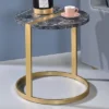 Aldergrove Round Side Table Gold/Black - MiBasics