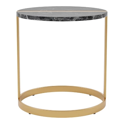 Aldergrove Round Side Table Gold/Black - MiBasics - Image 2