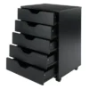 Halifax 5 Drawer Cabinet With Casters Black - Winsome