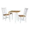 Cain Small Dual Drop Leaf Dining Set With 2 San Remo Chairs White/Natural - International Concepts