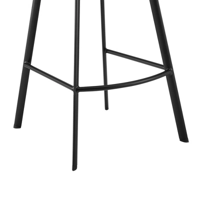 26" Brigden Swivel Counter Height Barstool With Faux Leather Black Metal - Armen Living - Image 7