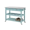 Colorado Kitchen Island With Stainless Steel Top Blue - Boraam
