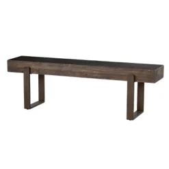 Dartem Rustic Industrial Bench Brown - Aiden Lane