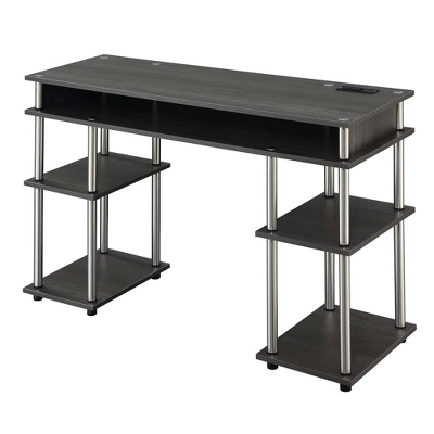 Designs2Go No Tools Student Desk With Charging Station And Shelves - Breighton Home - Image 8
