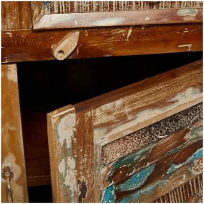 Rustic Wood Cabinet Walnut Brown - Olivia & May - Image 2