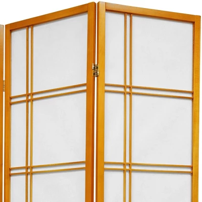 6 Ft. Tall Double Cross Shoji Screen - Honey (3 Panels) - Image 2