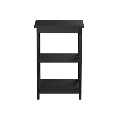 Hastings Home End Table With Two Shelves, X-Leg Design, And Wooden Stand, Black - Image 6