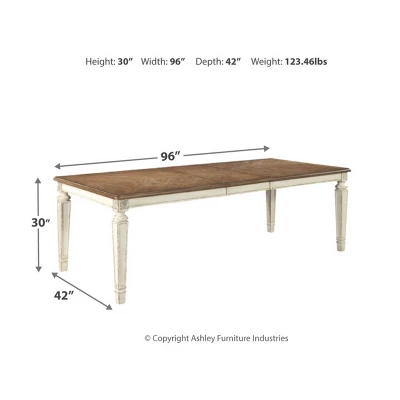 Realyn Rectangular Extendable Dining Table Chipped White - Signature Design By Ashley - Image 3