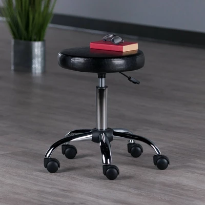 Clark Adjustable Height Swivel Bar Stool With Cushion Black - Winsome - Image 7