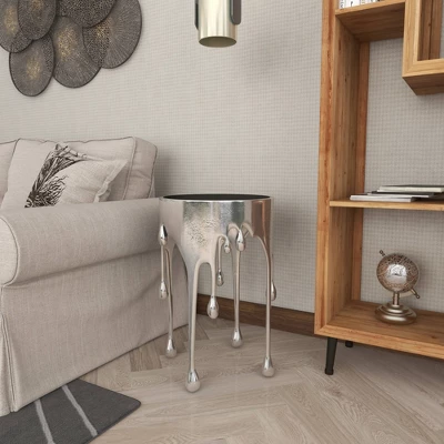 Contemporary Aluminum Melting Accent Table - Olivia & May - Image 18