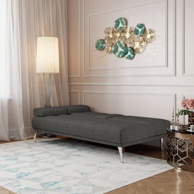 Miley Convertible Futon Sofa Bed With Chaise - Serta - Image 2