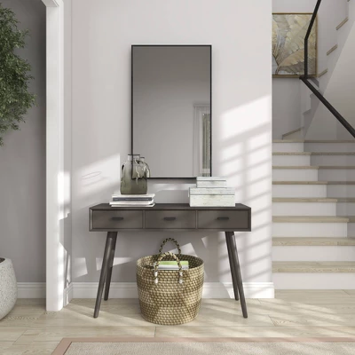 Modern 3 Drawer Wood Console Table Black - Olivia & May - Image 11