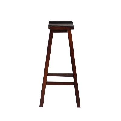 30" Saddle Barstool Wood Brown - Linon - Image 3
