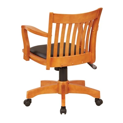 Deluxe Wood Banker's Chair Padded Seat With Base Fruitwood - OSP Home Furnishings - Image 3
