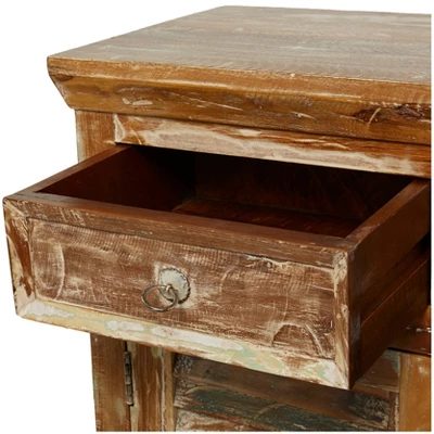 Rustic Wood Cabinet Walnut Brown - Olivia & May - Image 3