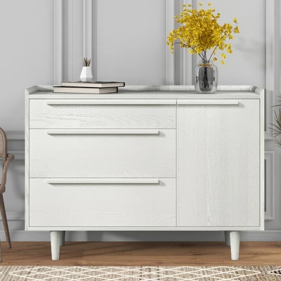 Clio Manufactured Wood Horizontal 3-Drawer Dresser With Solid Wood Legs-Maison Boucle - Image 9